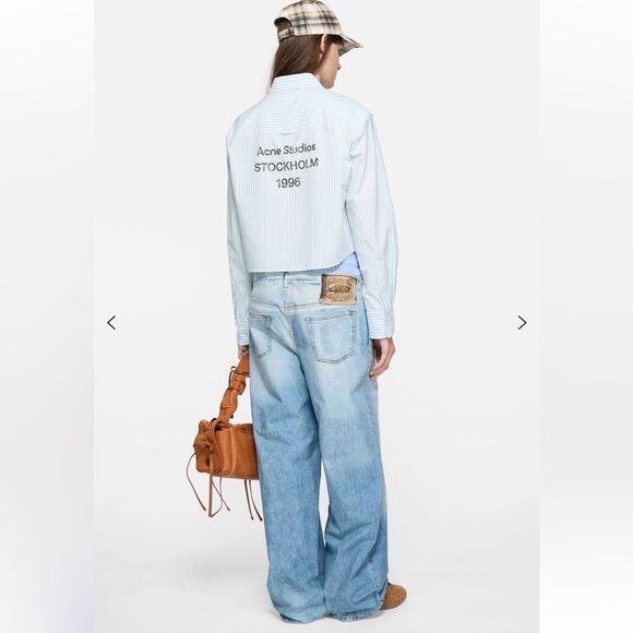 NWOT Acne Studios PRINTED TROUSERS in Light blue - Picture 16 of 16